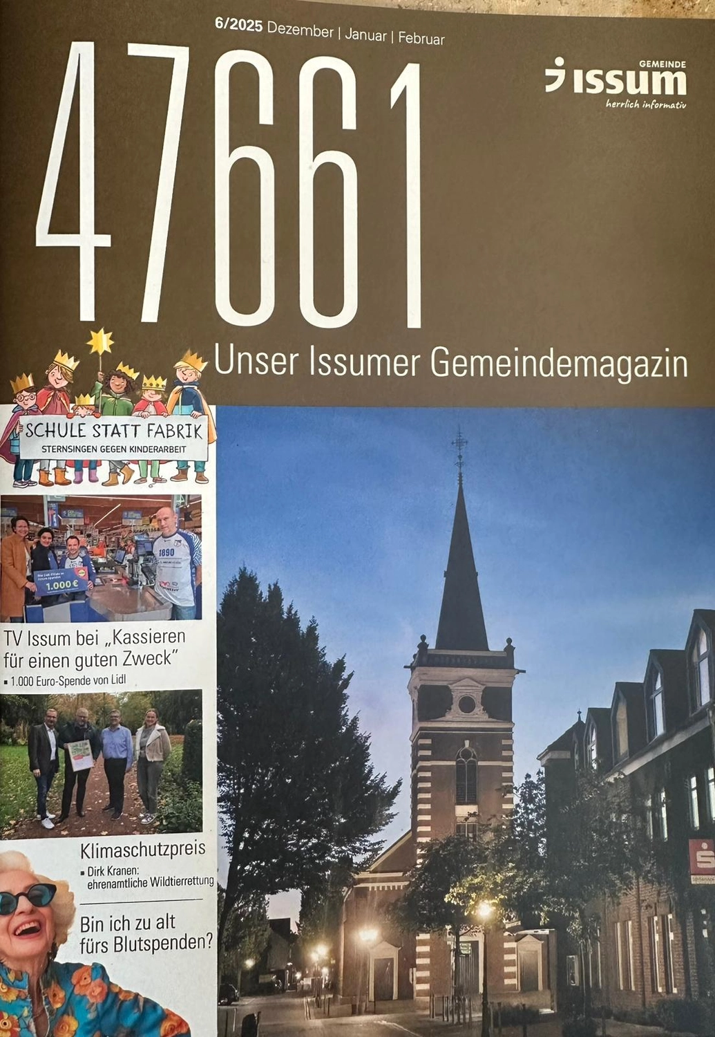 Kathrin Ipse - Expertin für Stressregulation, Nervensystem-Balance und professionelle Hypnose - Cover der Zeitschrift „Unser Issumer Gemeindemagazin“.